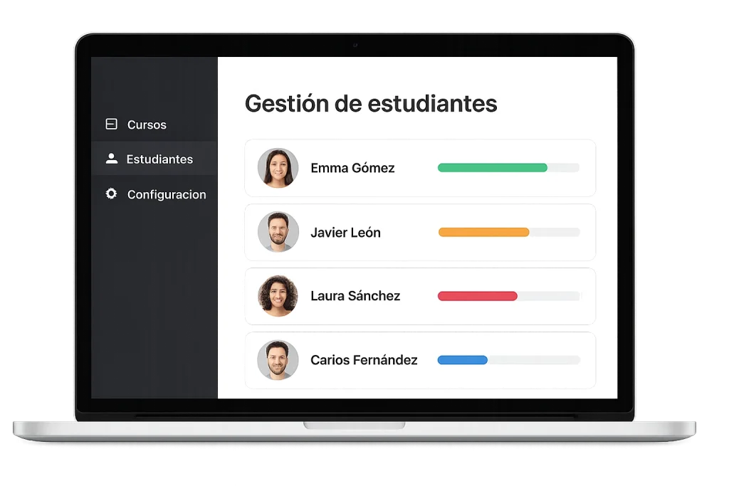 Gestión de estudiantes en una plataforma online
