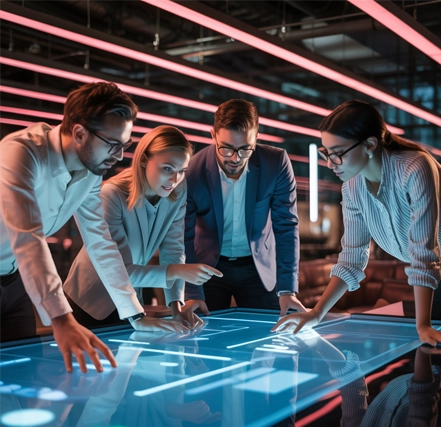 Equipo desarrollando soluciones digitales personalizadas para empresas