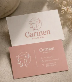 tarjetas corporativas de peluquería con diseño elegante